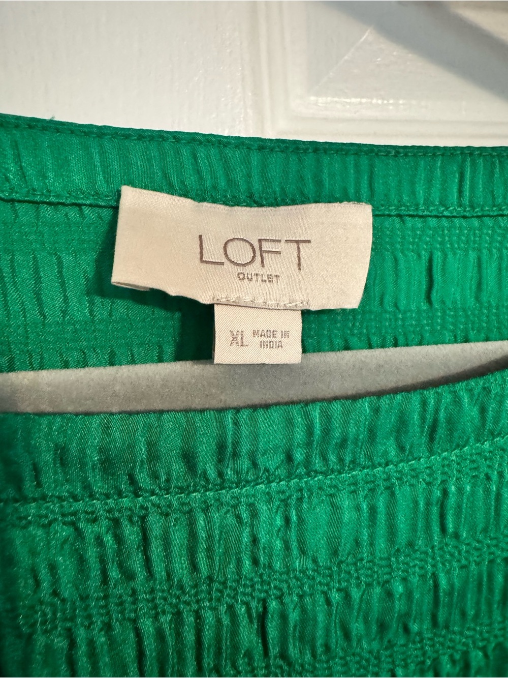 LOFT Emerald Green Textured Scoop Neck Blouse - Picture 3 of 3